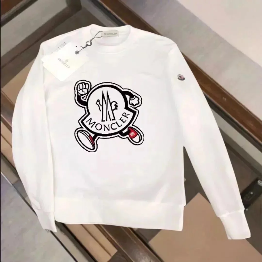 Moncler White Logo Print Sweatshirt