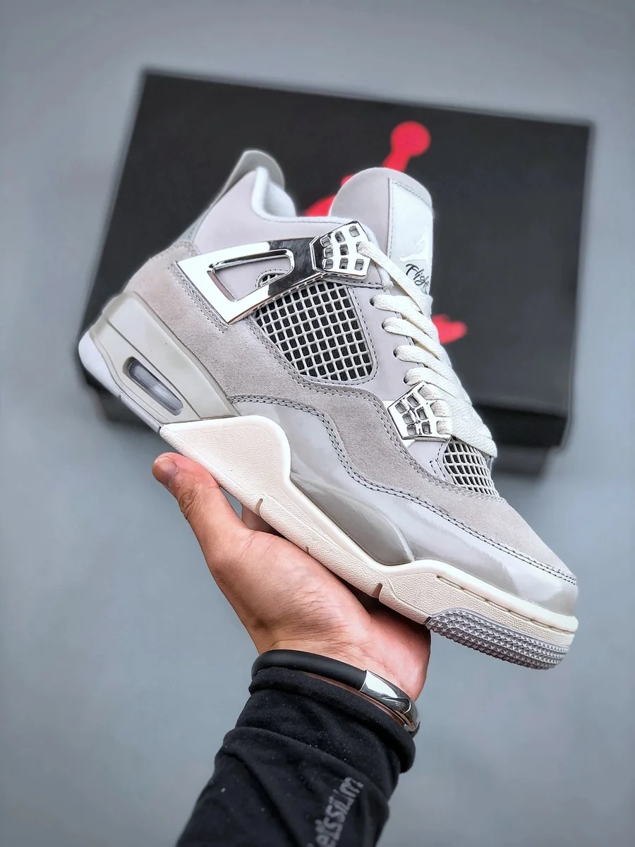 Nike Air Jordan 4 Metallic Silver Sneakers