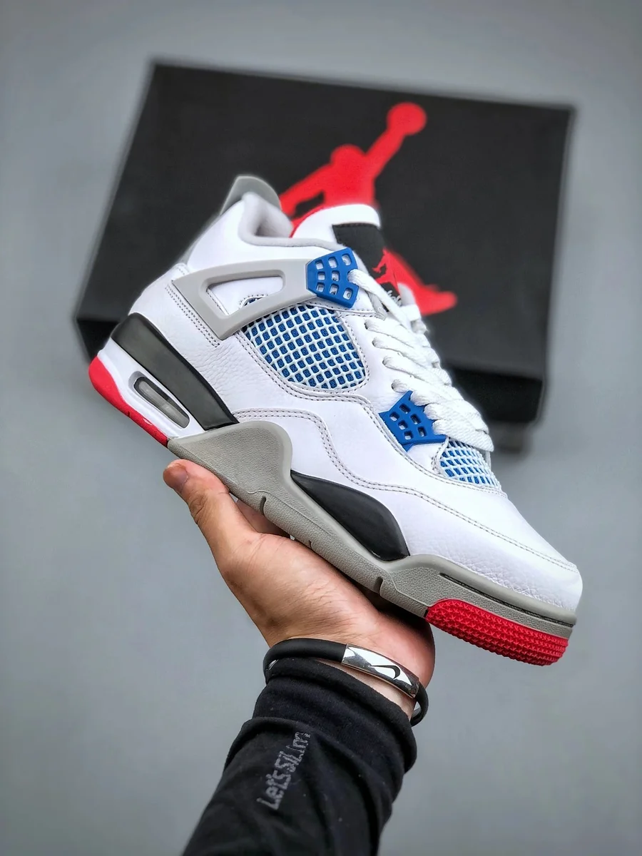 Nike Air Jordan 4 White/Blue/Red Sneakers