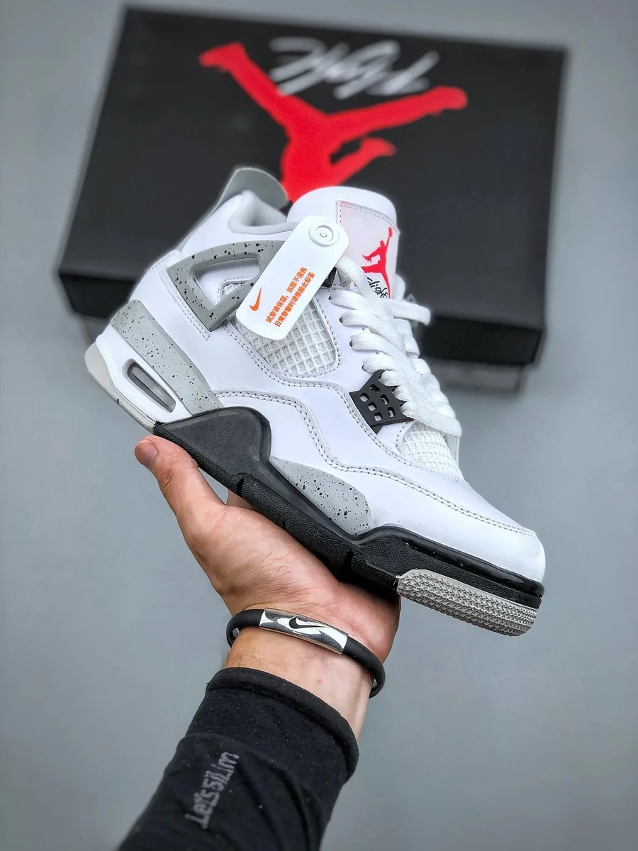 Nike Air Jordan 4 White Cement Sneakers