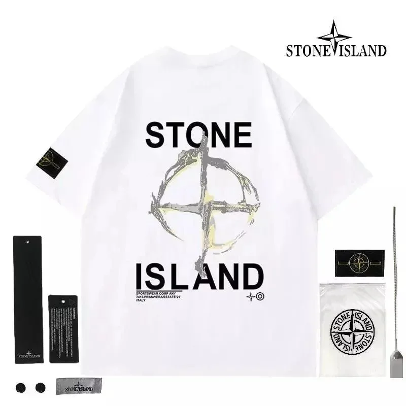 Stone Island White Logo T-Shirt