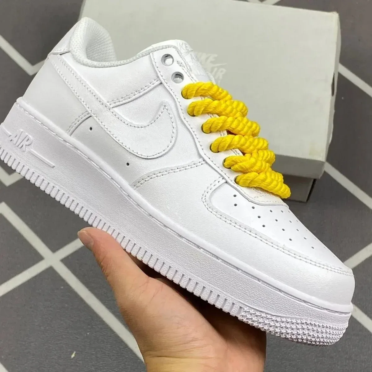 Nike Air Force 1 White Yellow Laces Sneakers