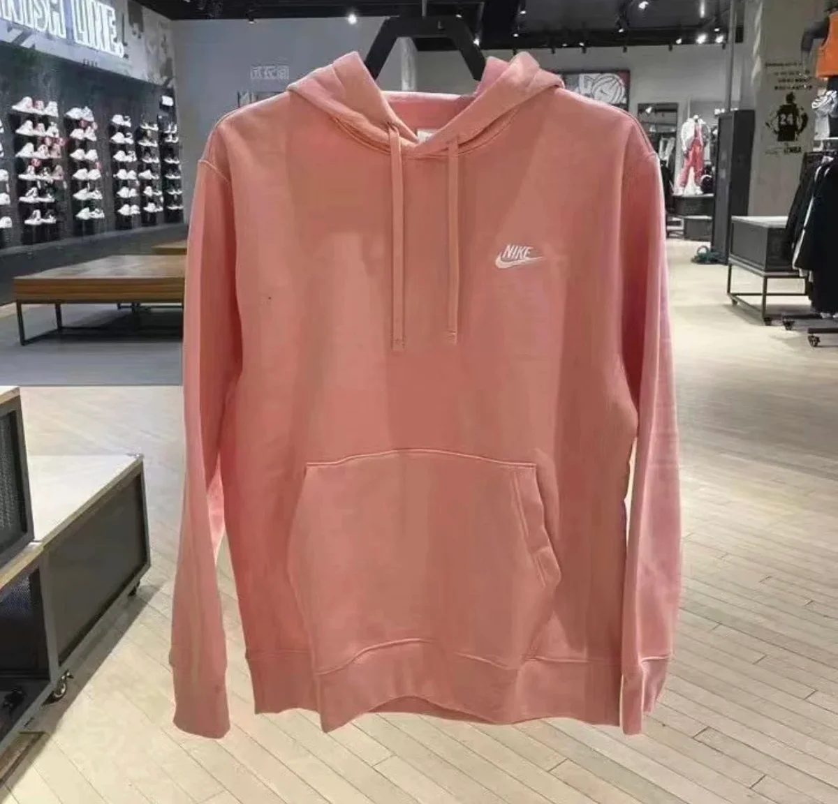 Nike Pink Hoodie with Embroidered Logo