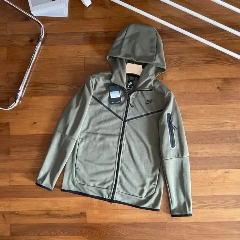 Nike Tech Fleece Olive Green Hoodie Jacket