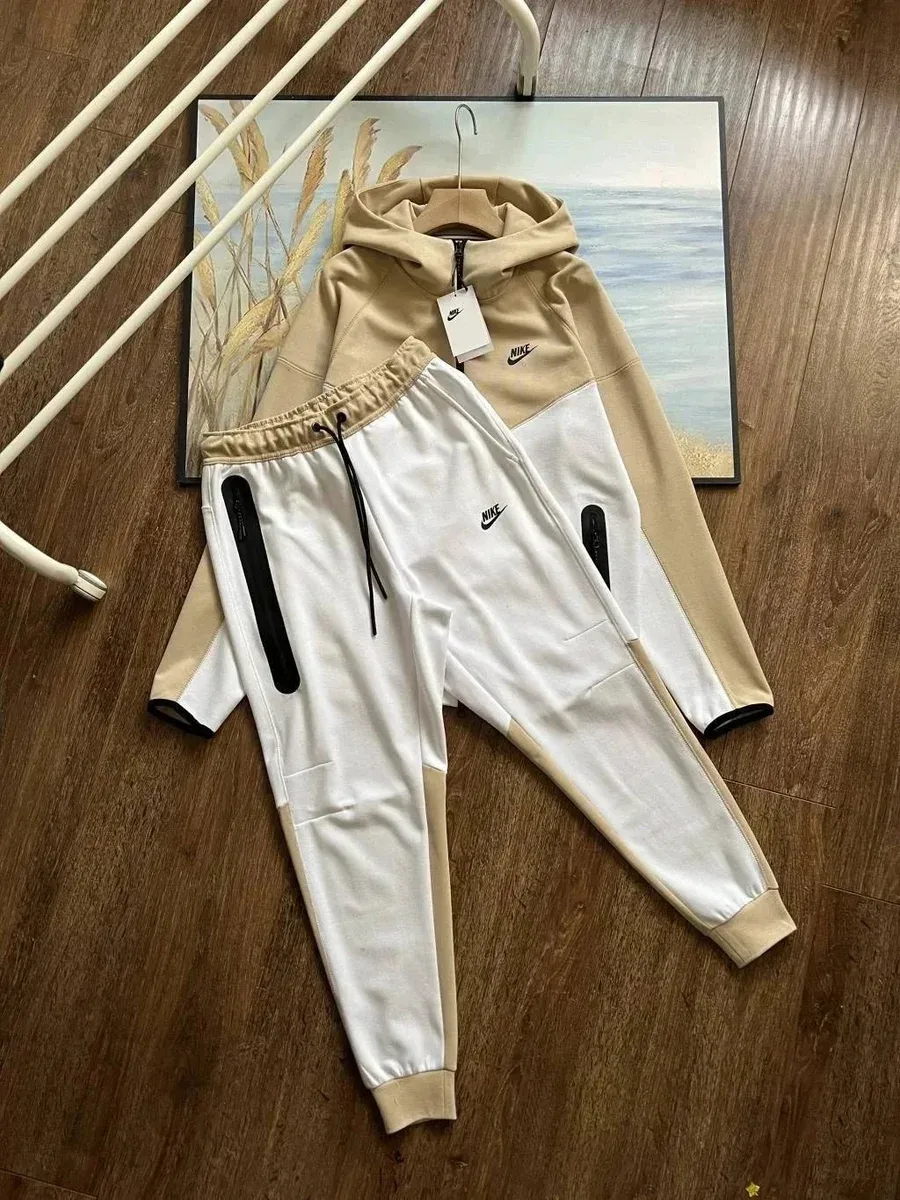 Nike Tech Fleece Beige/White Tracksuit Set