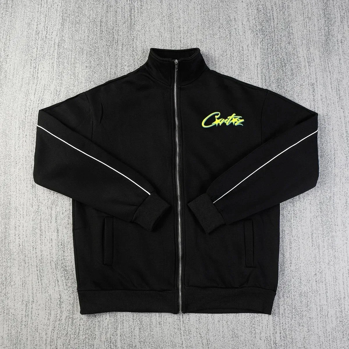 Black '11' Track Jacket with Neon Logo