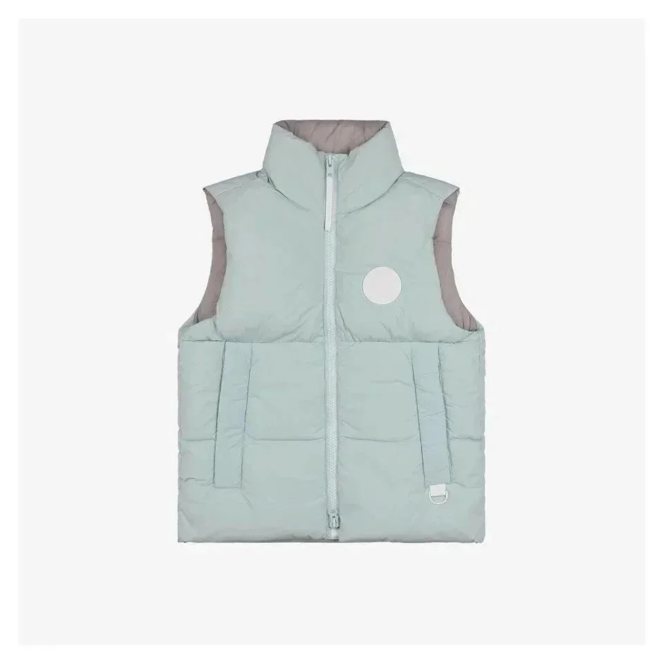 Light Blue Puffer Vest with White Patch