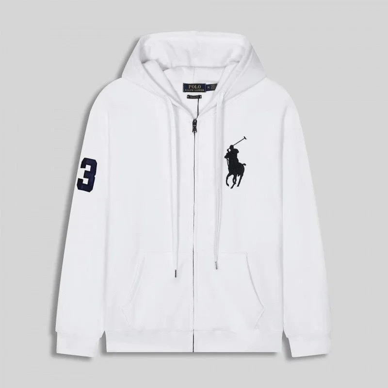 Polo Ralph Lauren Big Pony White Zip-Up Hoodie