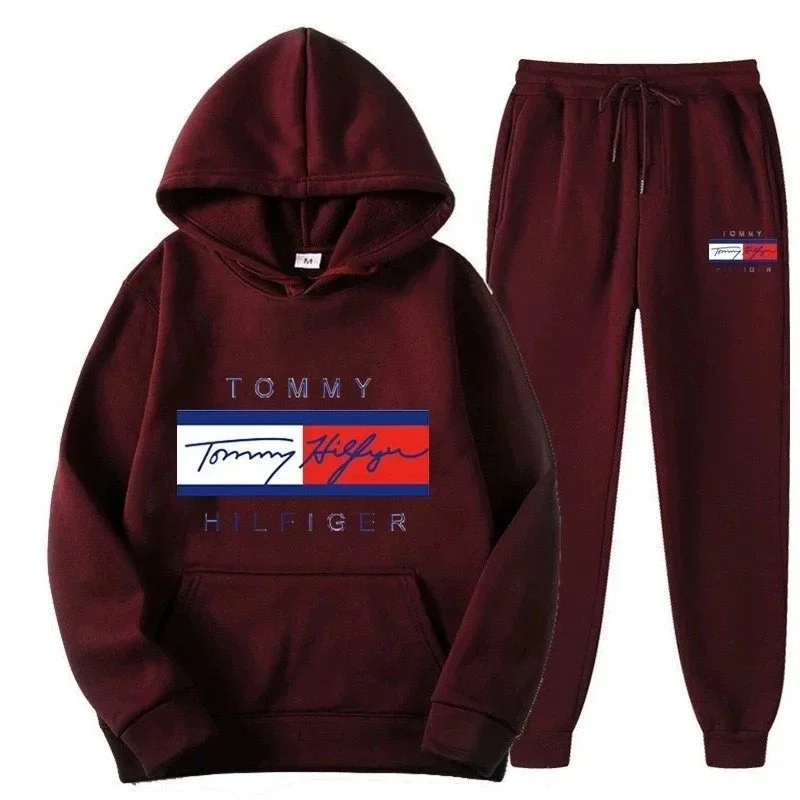 Tommy Hilfiger Classic Logo Burgundy Tracksuit Set