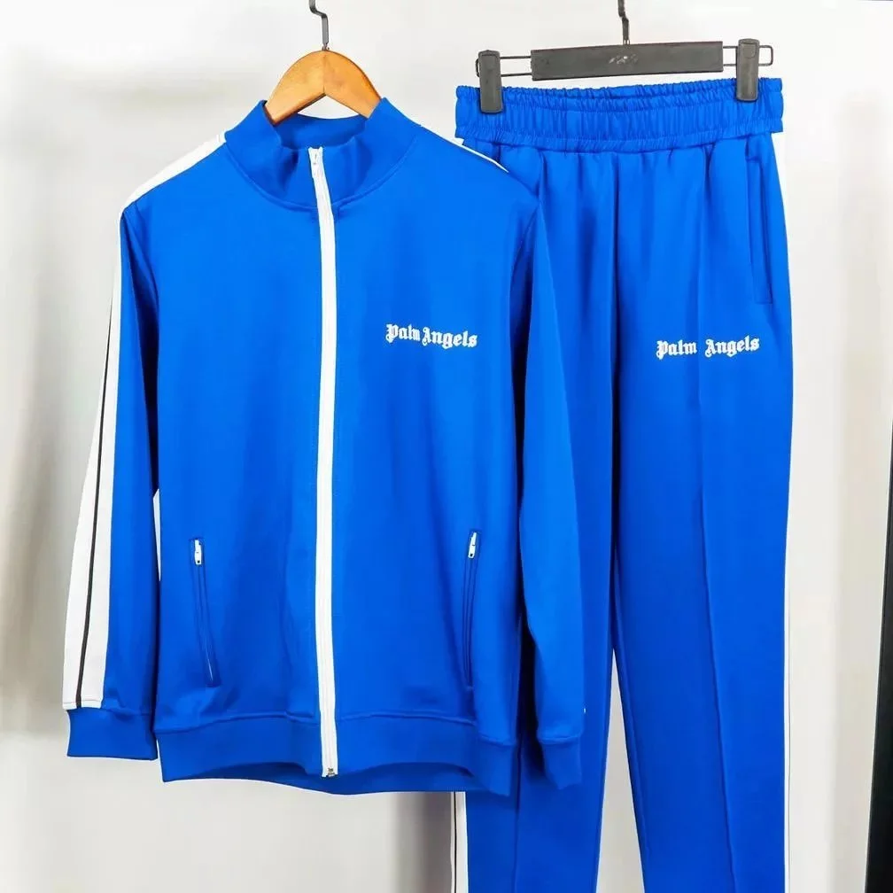 Palm Angels Track Blue Suit with White Stripes