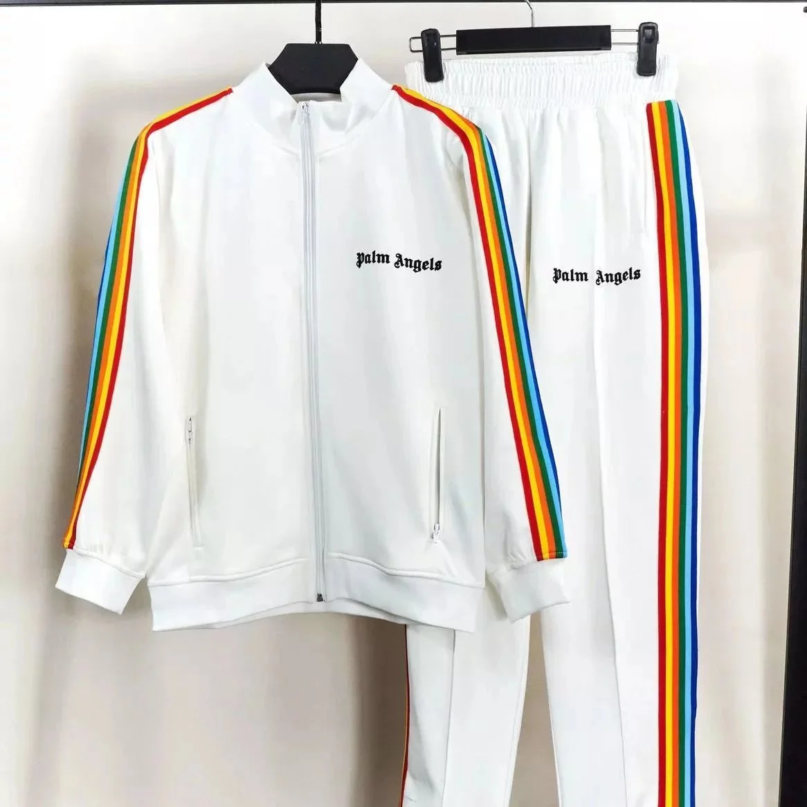 Palm Angels Rainbow Track White Co-ord Set