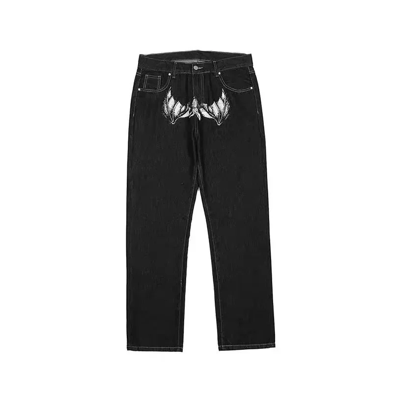 Black Bat Wing Jeans