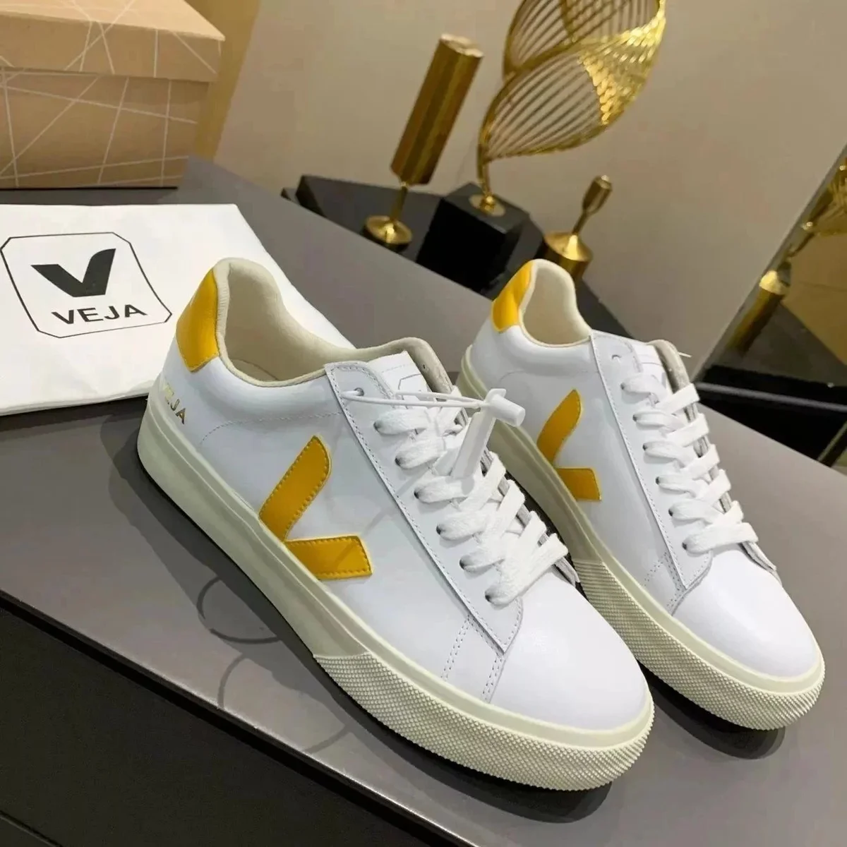 Veja White Yellow V Sneakers