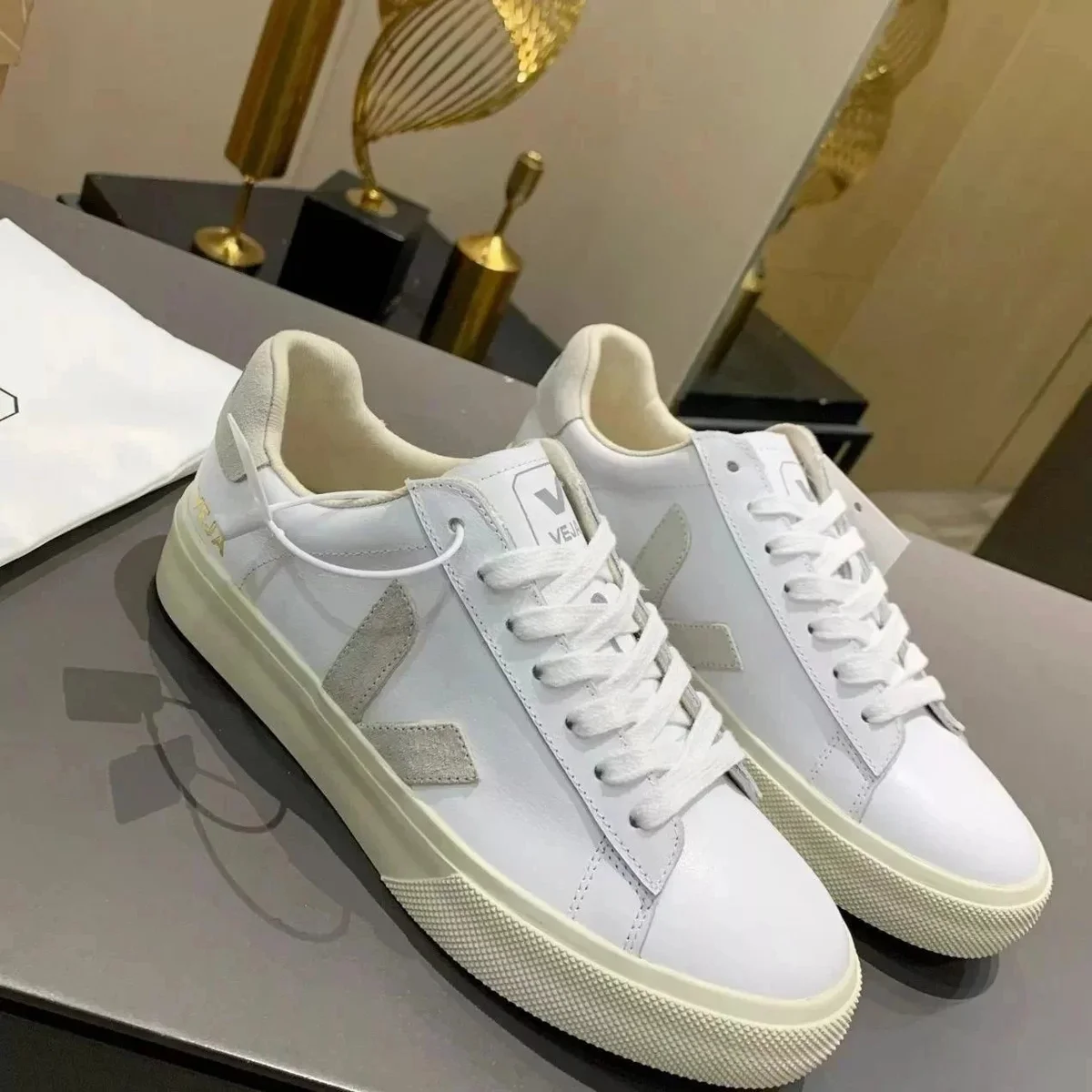 Veja White V Leather Sneakers