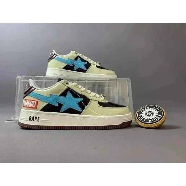 A Bathing Ape BAPE STA Marvel Blue Beige Sneakers