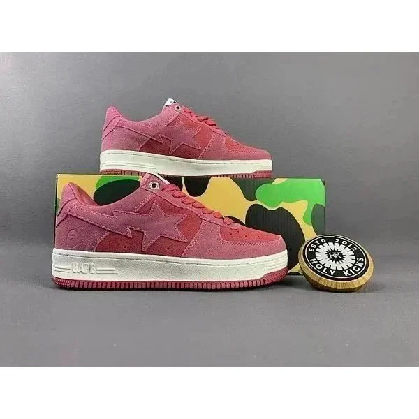 A Bathing Ape BAPE STA Pink Suede Sneakers