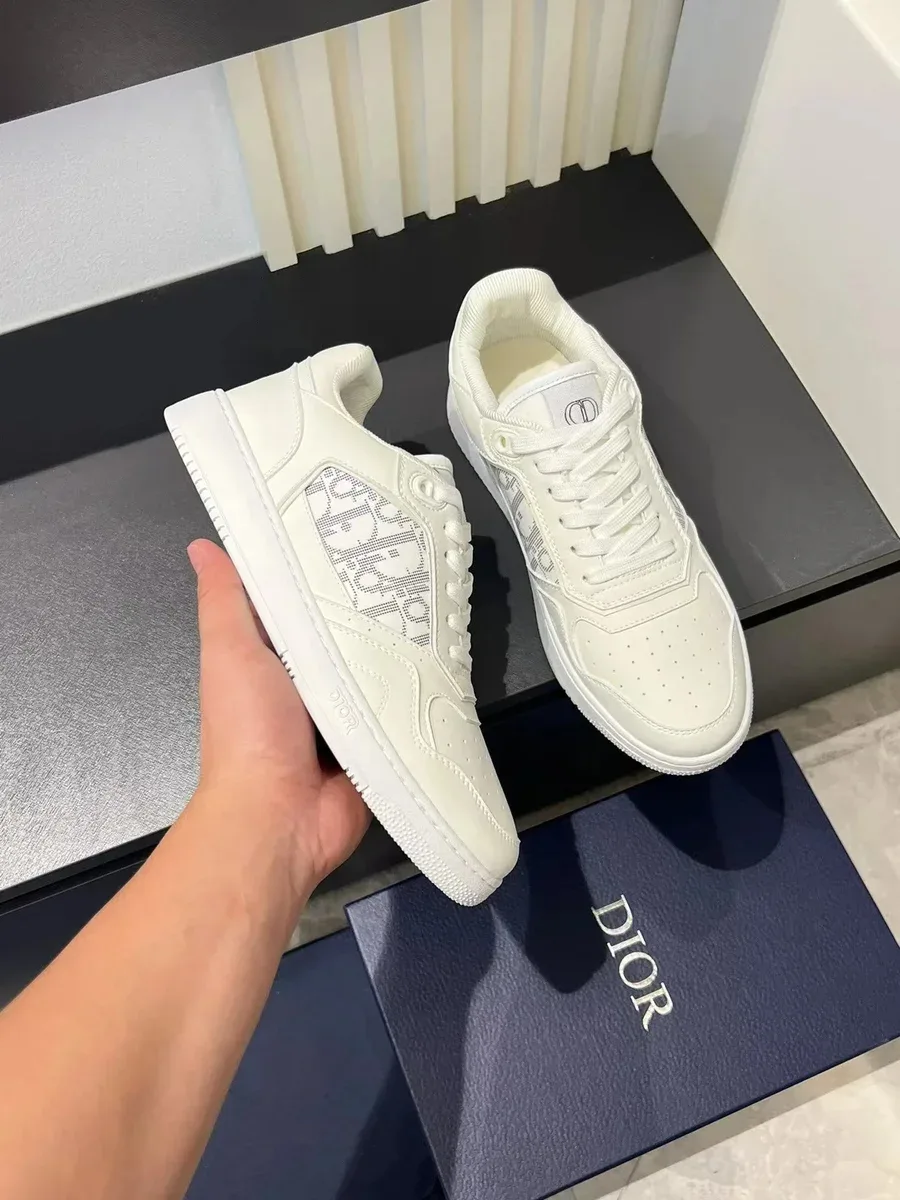 Dior Air Force 1 White Leather Sneakers