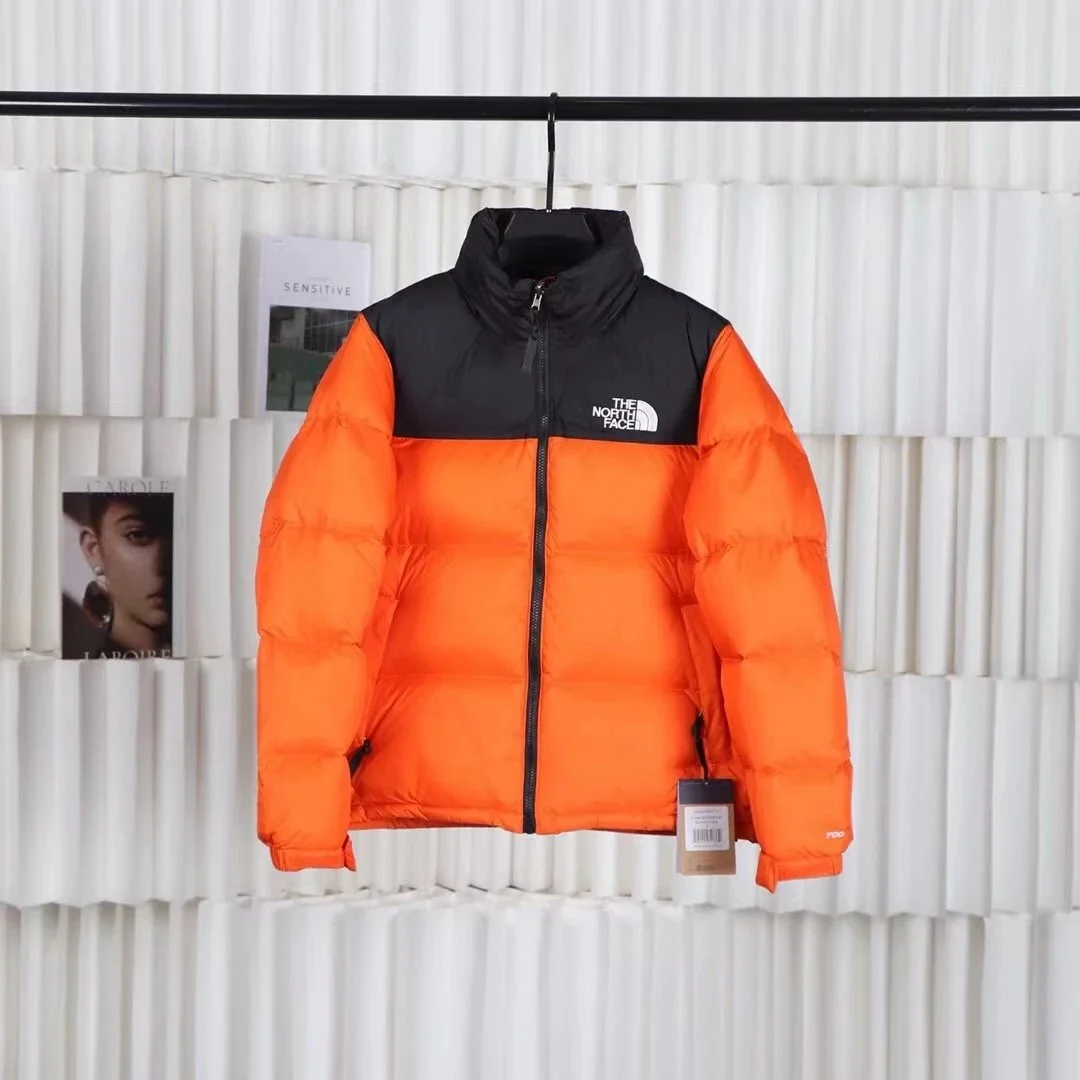 The North Face Nuptse Orange Black Parka