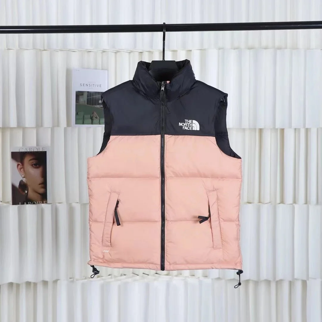 The North Face Nuptse Pink Black Vest