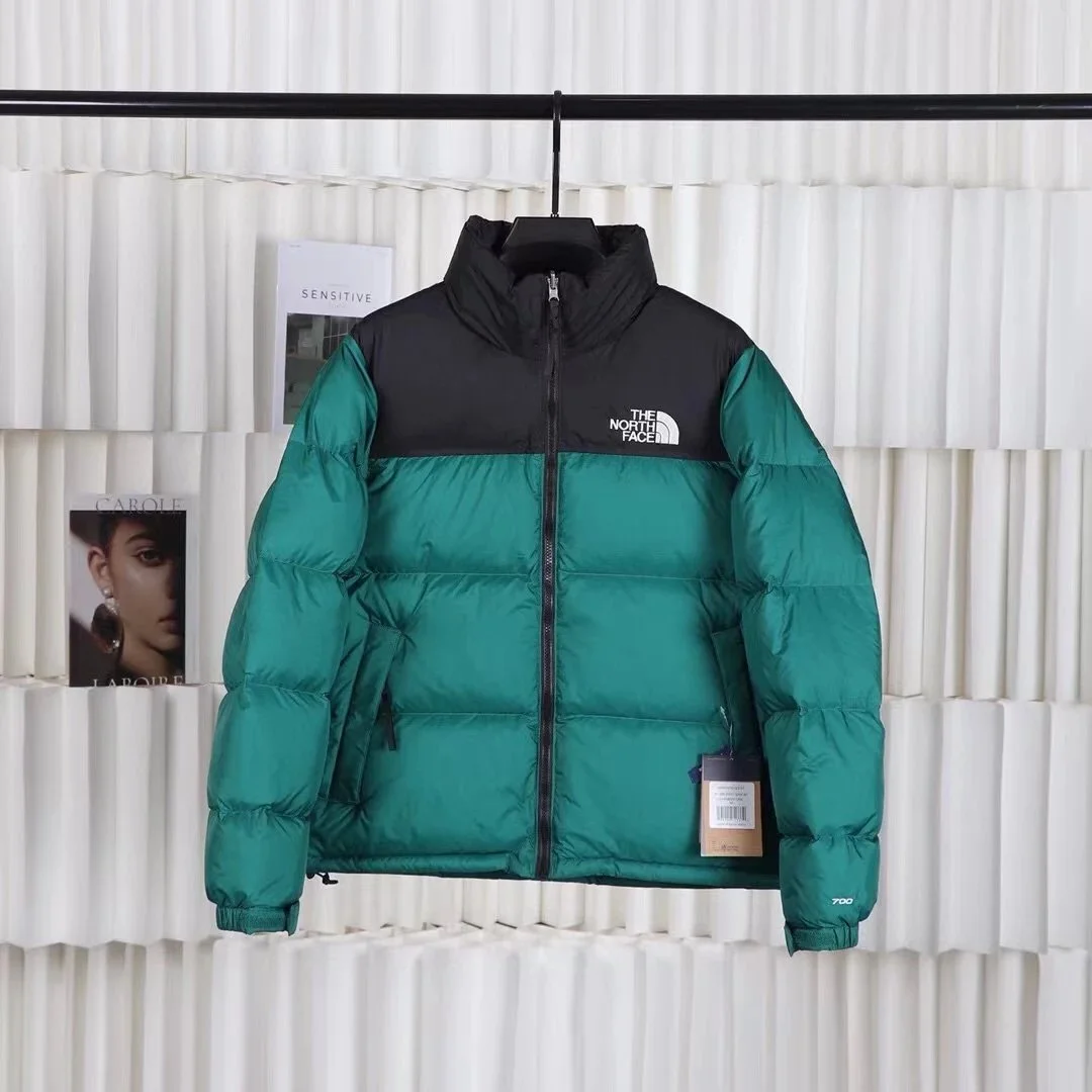 The North Face Nuptse Green Black Parka
