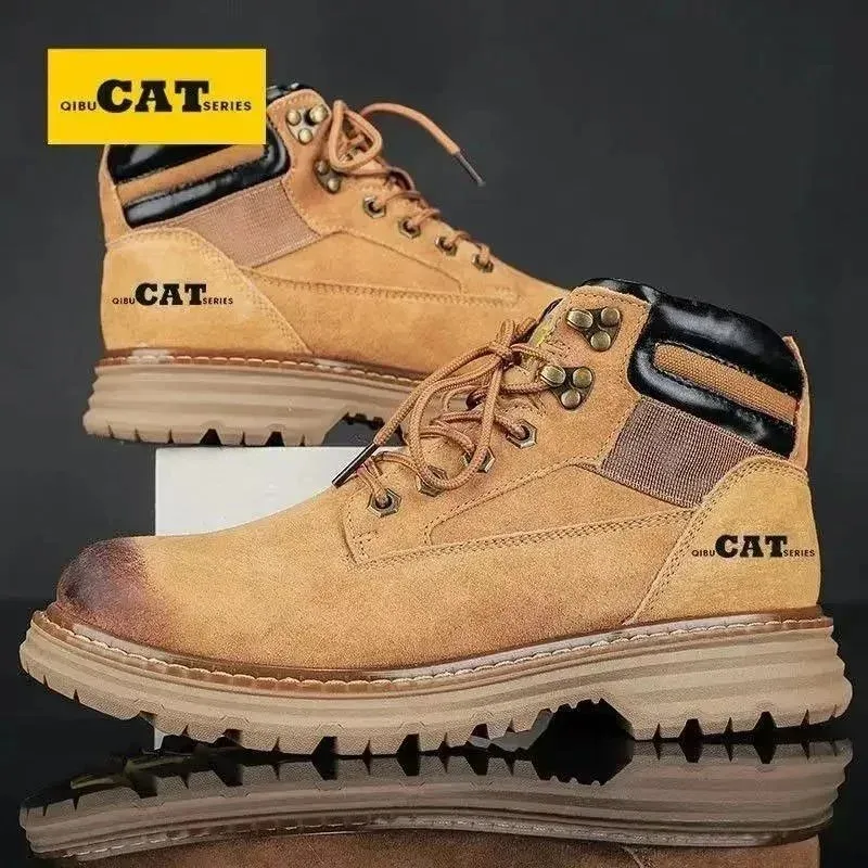 CAT QIBU CAT Series Tan Leather Boots