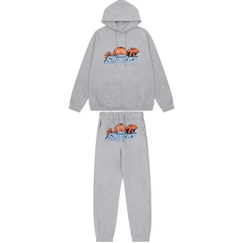 Blue Orange Tiger Grey Shooter Tracksuit