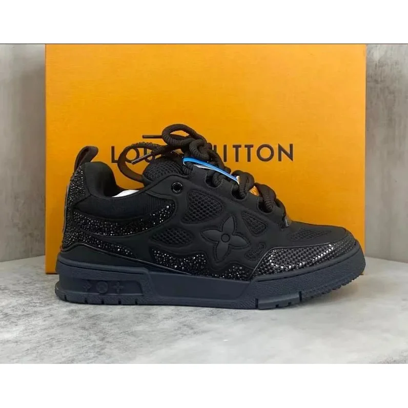 Louis Vuitton LV Trainer Black Crystal Sneakers
