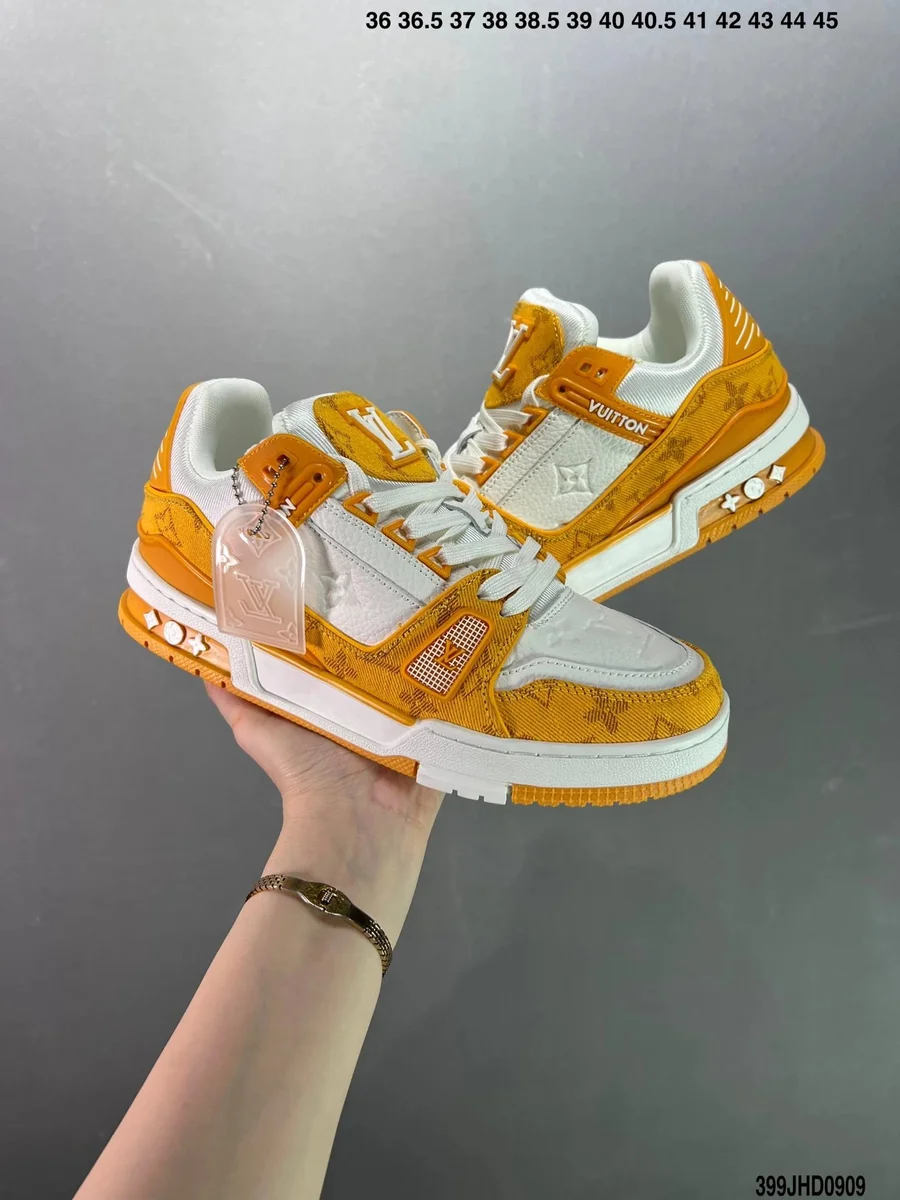 Louis Vuitton LV Trainer White & Yellow Sneakers