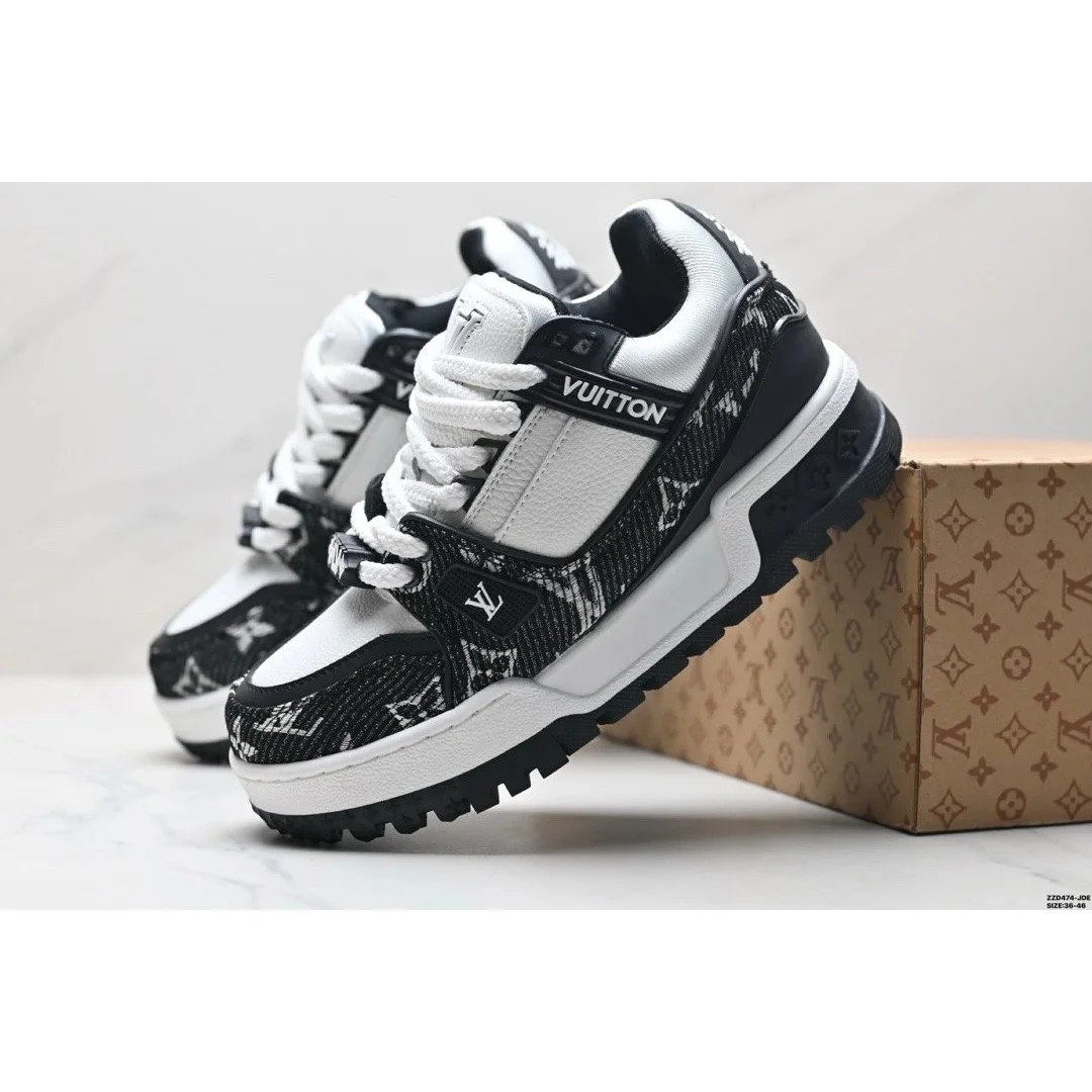 Louis Vuitton LV Trainer Monogram Black & White Sneakers