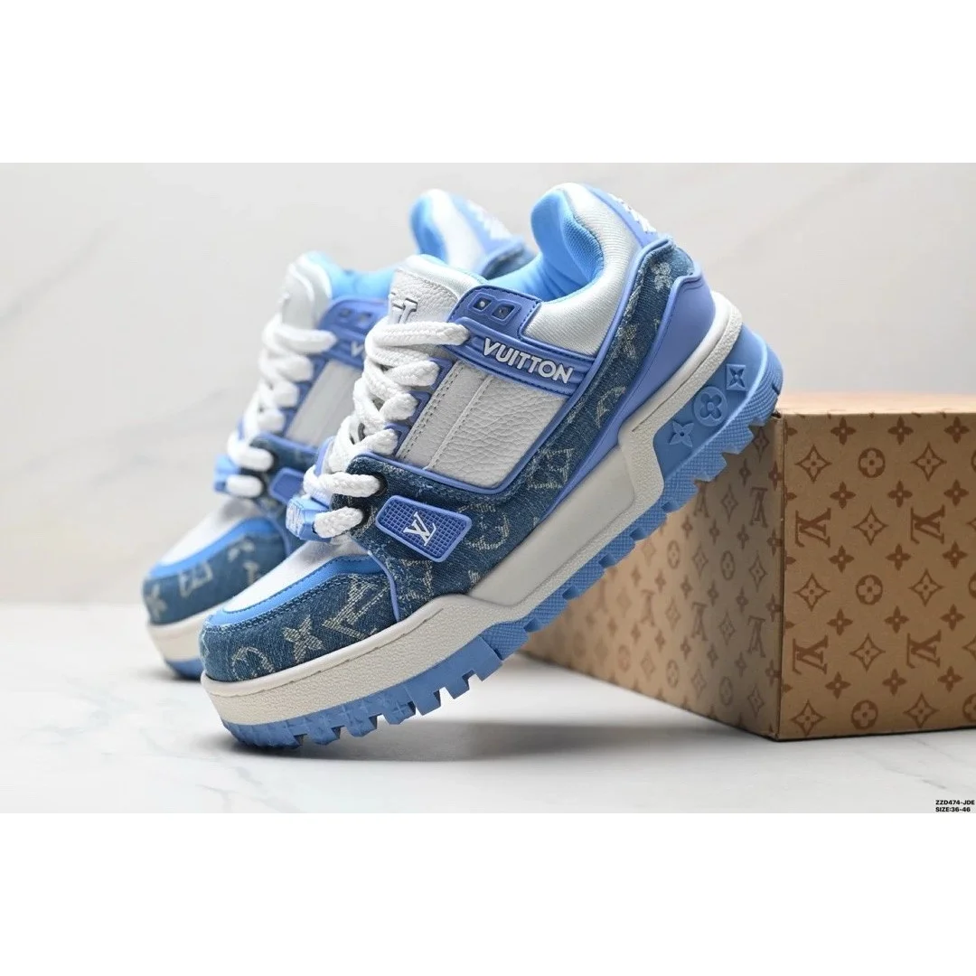 Louis Vuitton LV Trainer Blue Denim Sneakers