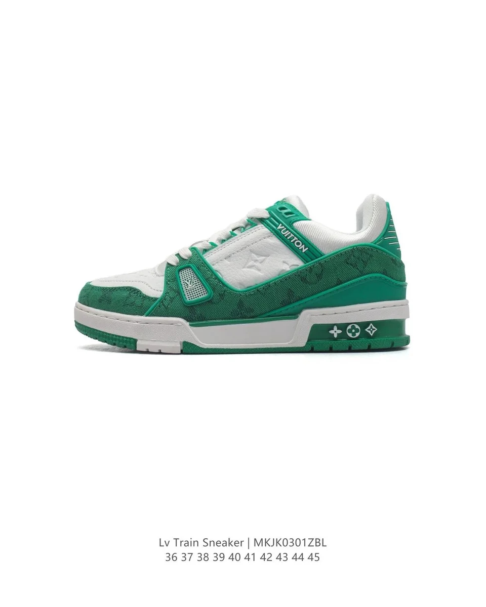 Louis Vuitton LV Trainer Green White Sneakers