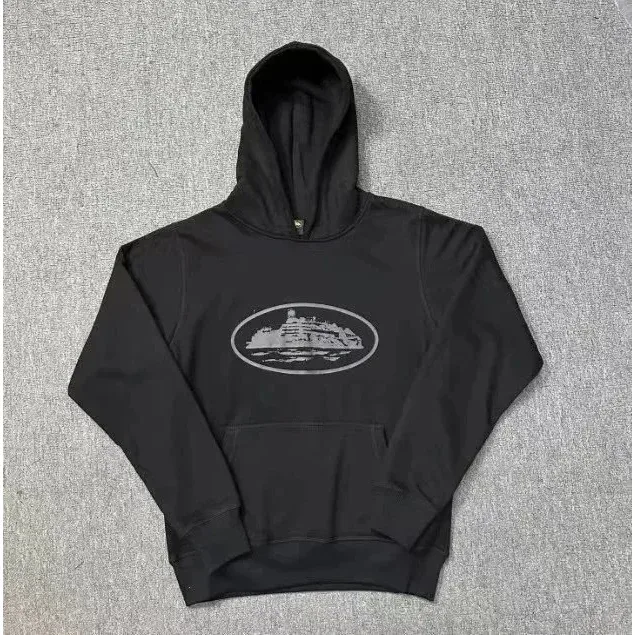 Black Hoodie with Island Graphic Pullover
