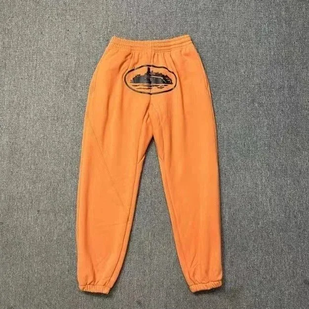 Orange Solid Sweatpants with Back Logo