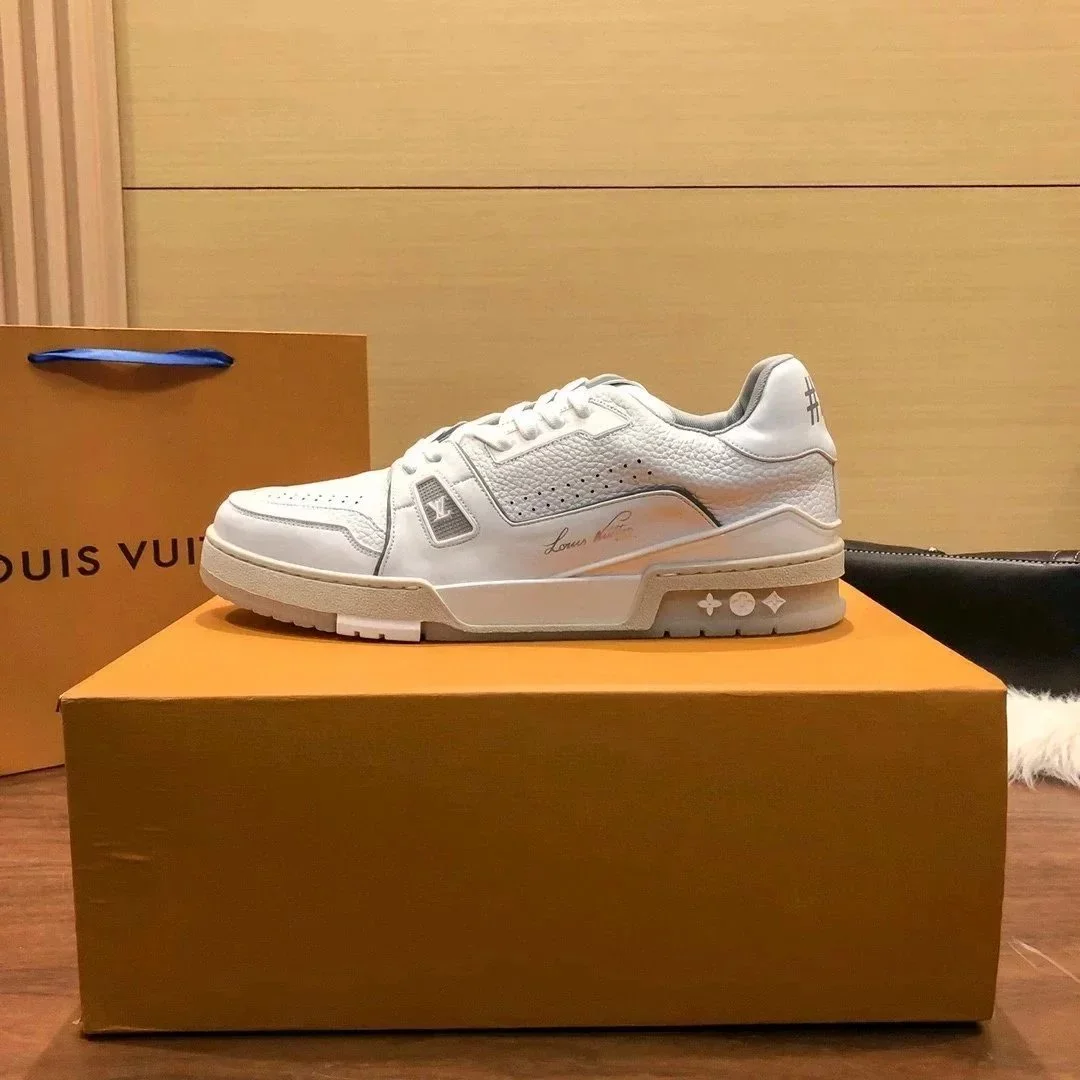 Louis Vuitton LV Trainer White Leather Sneakers