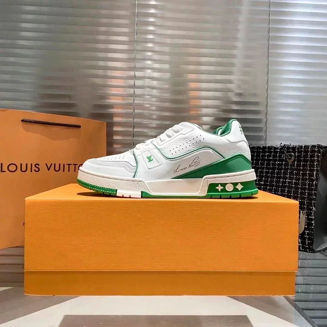 Louis Vuitton LV Trainer White/Green Sneakers
