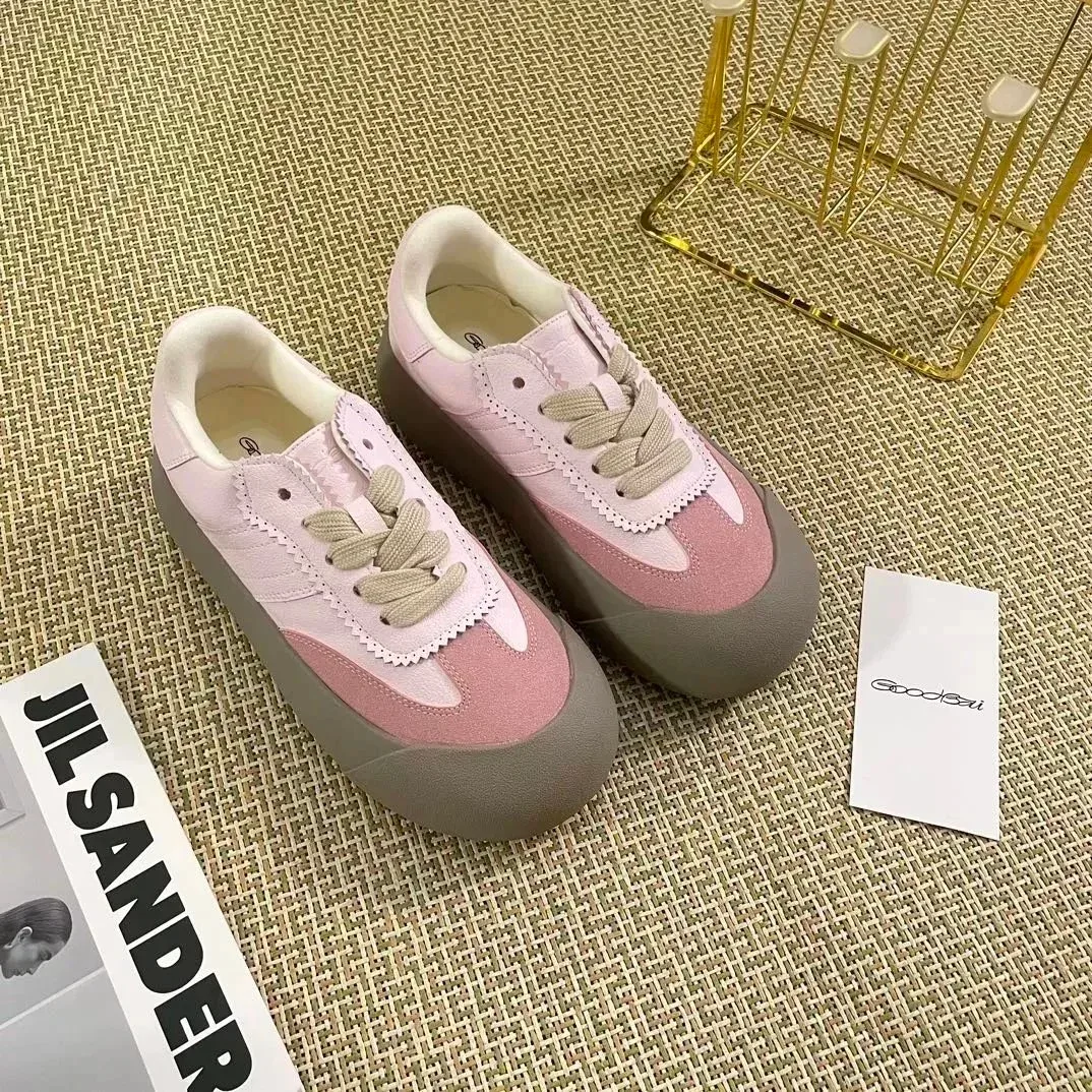 Jil Sander Pink & Beige Sneakers