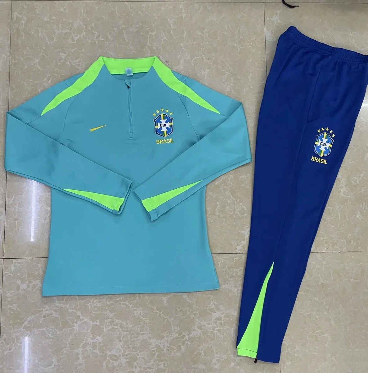 Nike Brazil Training Set Light Blue/Neon Green Tracksuit