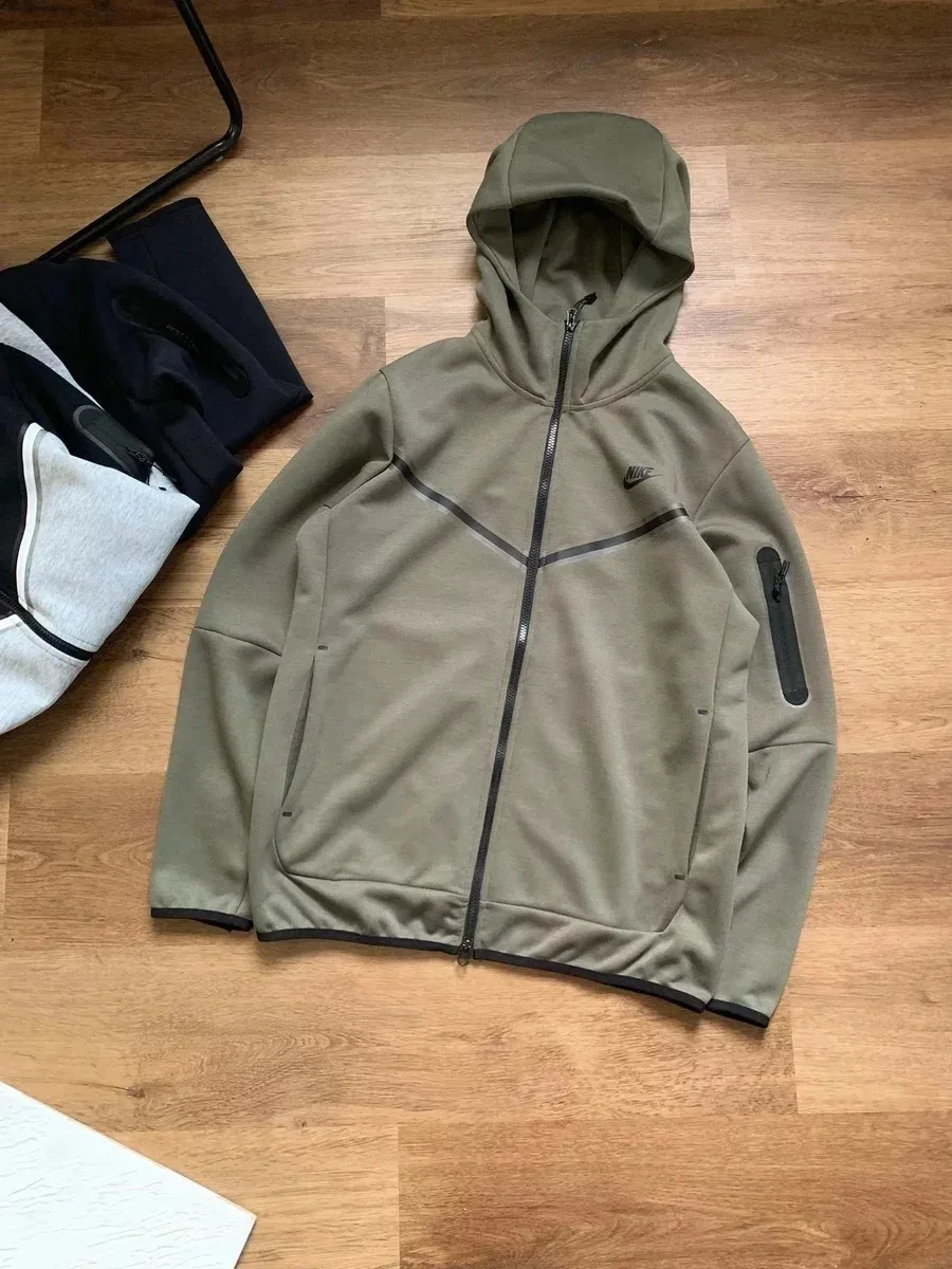 Nike Tech Fleece Olive Green Hoodie