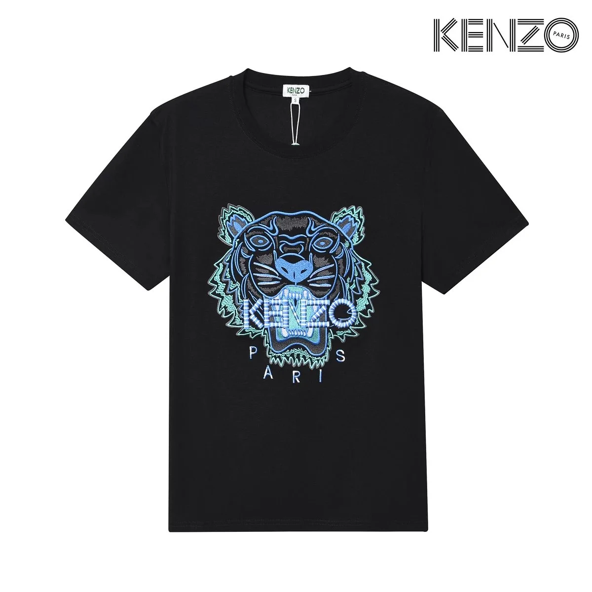 Kenzo Tiger Embroidered Black T-Shirt