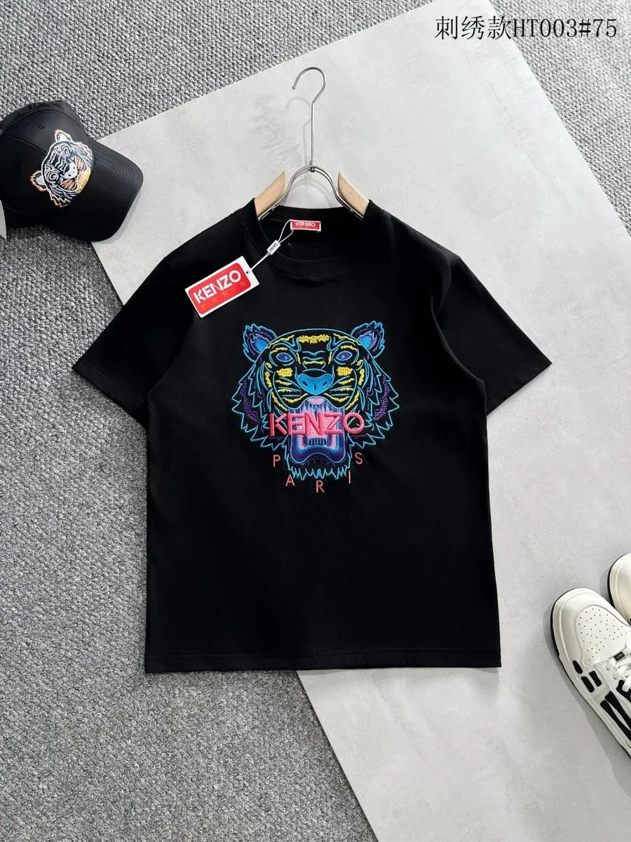 Kenzo Tiger Embroidered Black T-Shirt