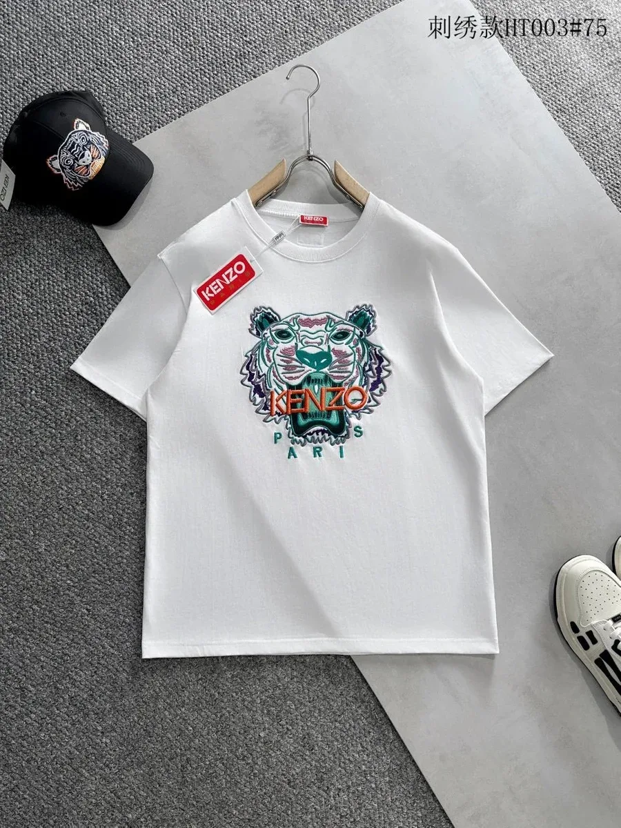 Kenzo Tiger Embroidered White T-Shirt