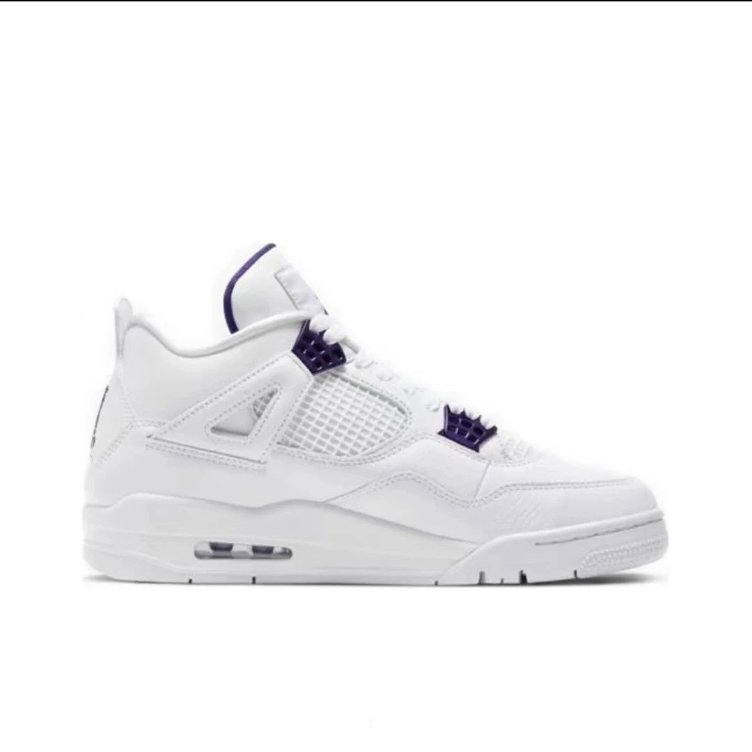 Nike Air Jordan 4 White Purple Sneakers