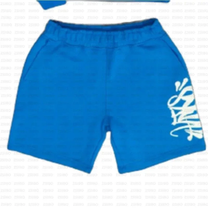 Blue Script Graphic Shorts