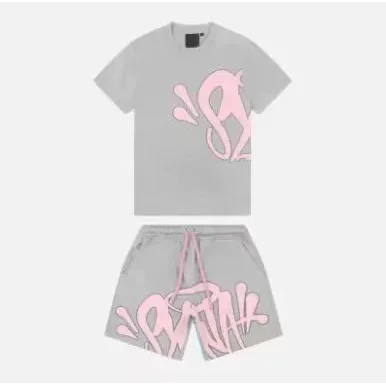 14 Grey Set with Pink Graphic T-Shirt and Shorts