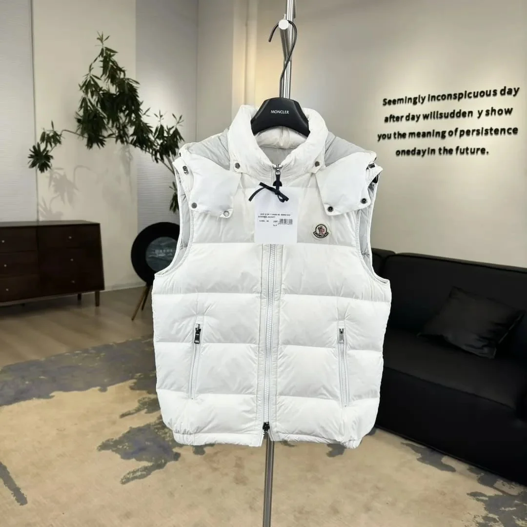 Moncler White Classic Puffer Vest