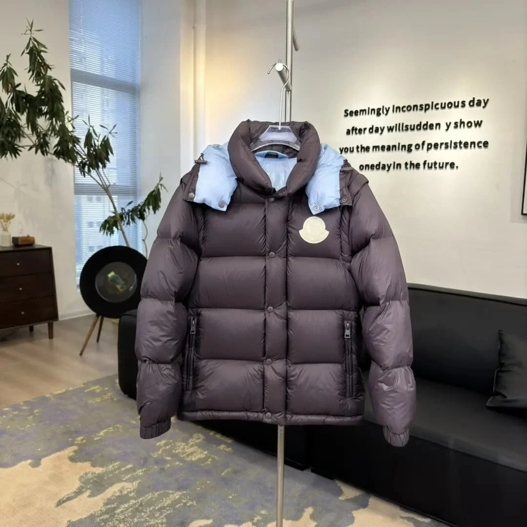 Moncler Maya Black & Light Blue Puffer Jacket