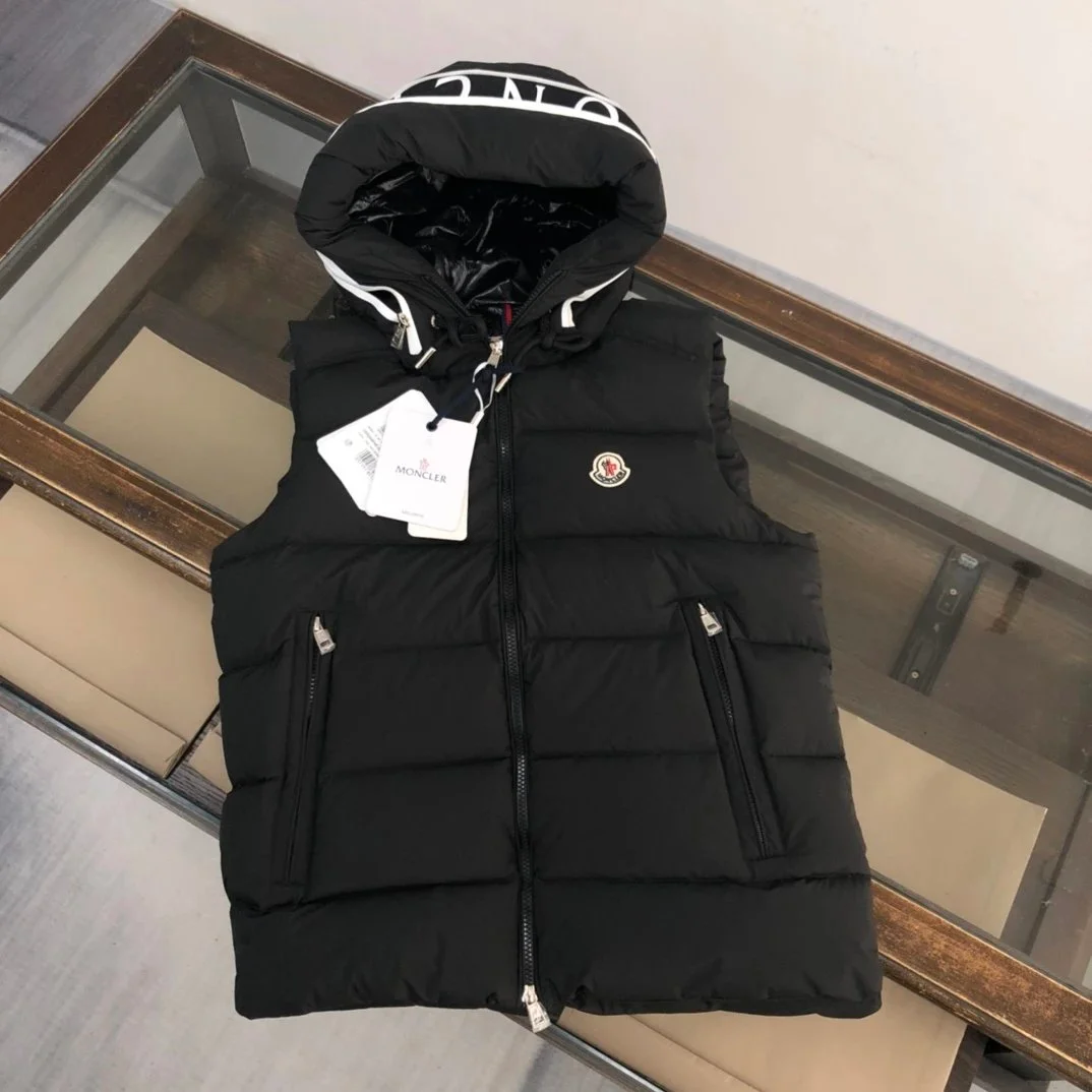 Moncler Black Hooded Puffer Vest