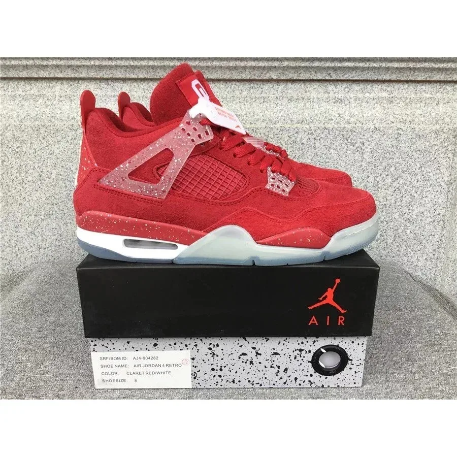 Nike Air Jordan 4 Claret Red White Sneakers