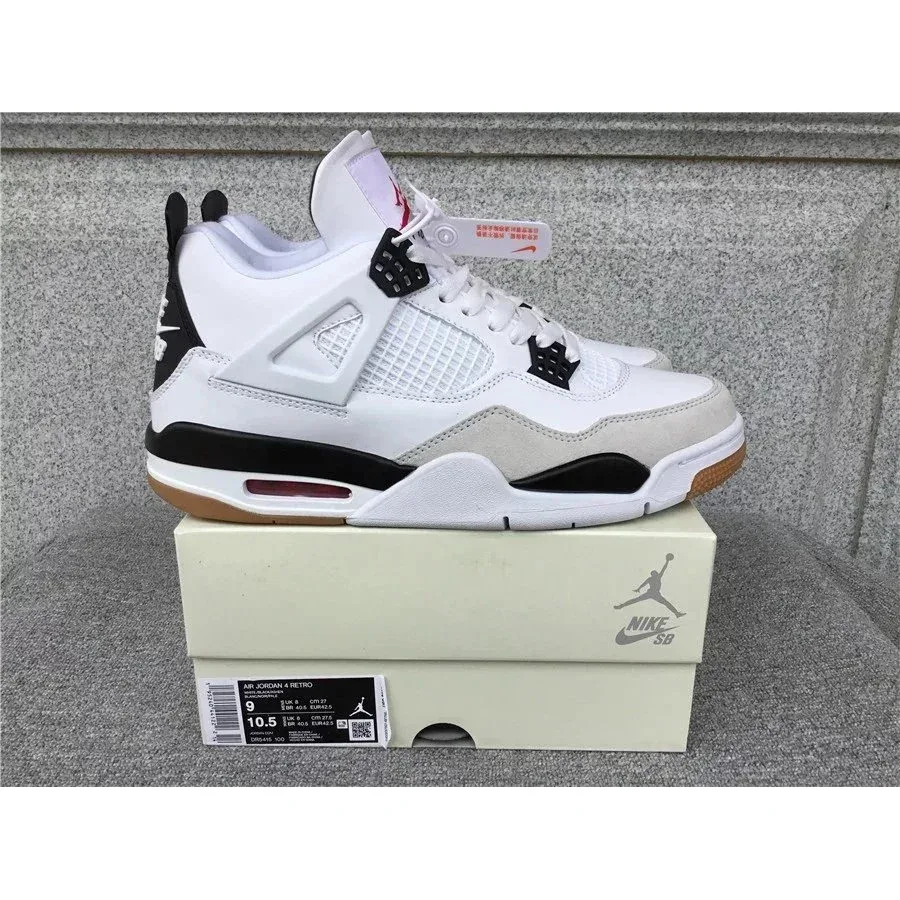 Nike Air Jordan 4 White Black Gum Sneakers