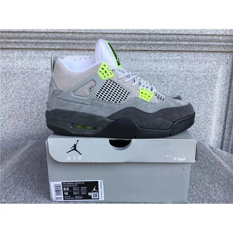 Jordan Air Jordan 4 Retro SE Grey/Neon Green Sneakers
